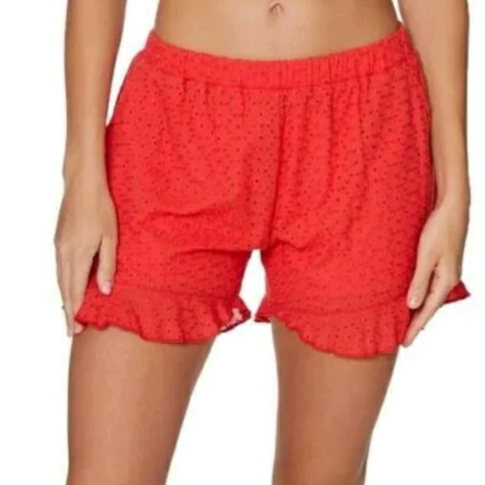 ❤️ SPERRY HIGH RISE PULL ON EYELET RUFFLE HEM SHORTS, SMALL